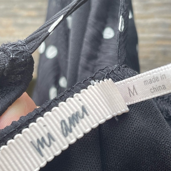 Mi Ami Black Polka Dot Ruffle Dress Size M - Picture 7 of 10